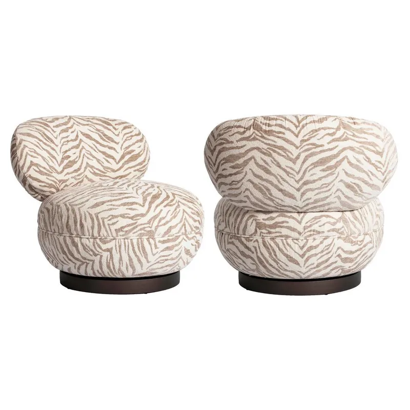 Richmond Interiors Lounge Stuhl Jace beige tiger swivel Schnäppchen