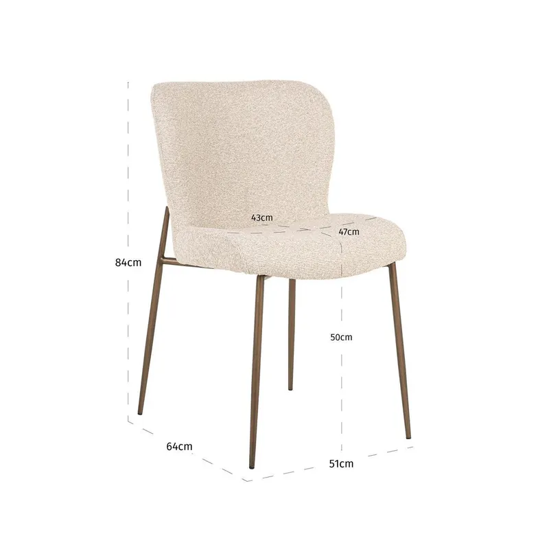 Bestseller Richmond Interiors Esszimmerstuhl Odarby brown tweed fire retardant (Set of 2)