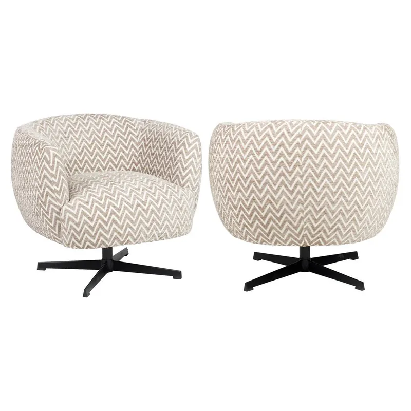 Günstig Richmond Interiors Lounge Stuhl Estelle sand chevron swivel
