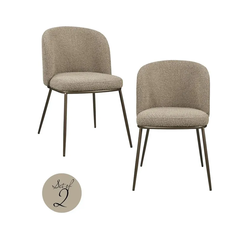 Richmond Interiors Esszimmerstuhl Elvi mocca chunky fire retardant (Set of 2) Begrenztes Angebot