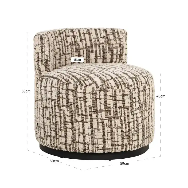 Richmond Interiors Lounge Stuhl Franny brown labyrinth Sonderaktion