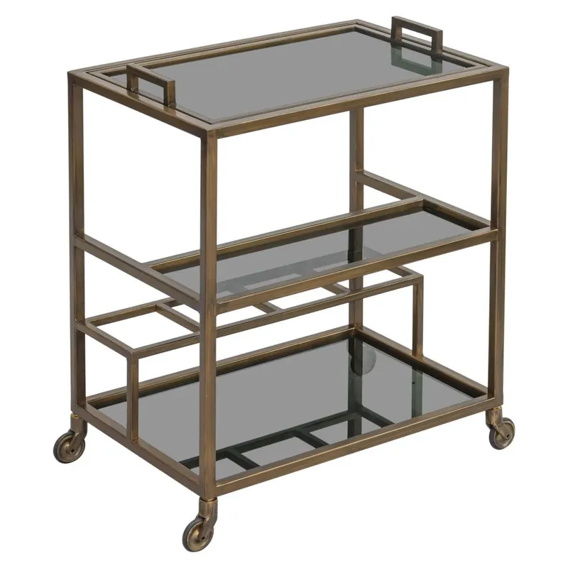 Heißes Angebot Richmond Interiors Servierwagen Ruinart brass antique