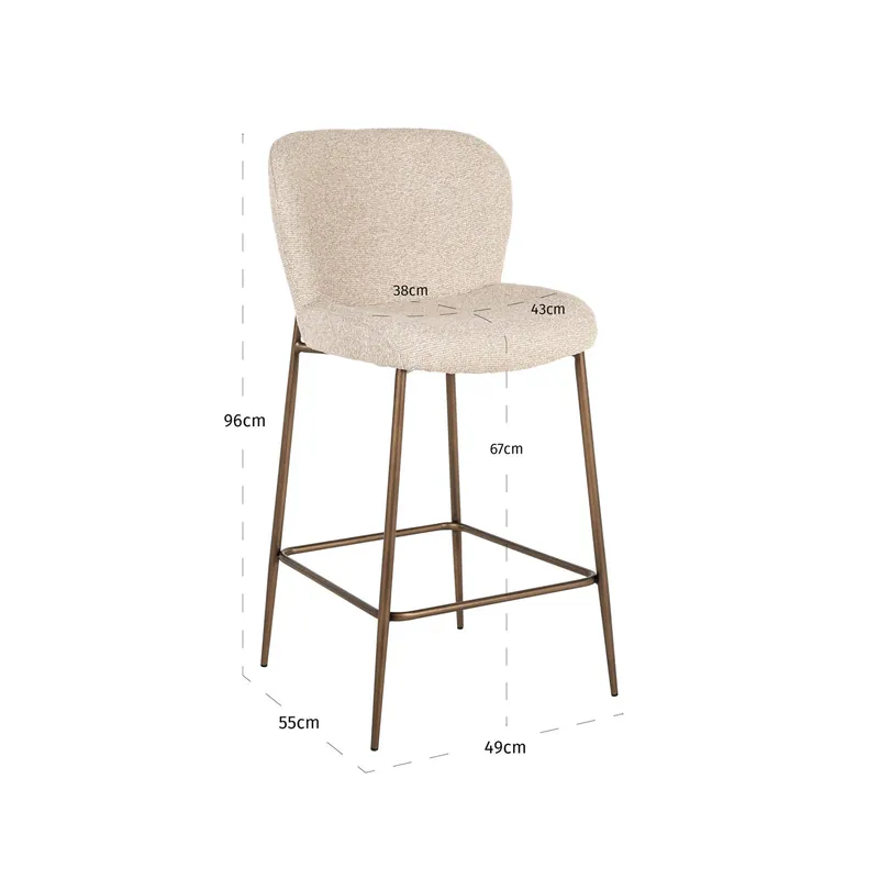 Richmond Interiors Thekenstuhl Odarby brown tweed fire retardant Markenprodukt