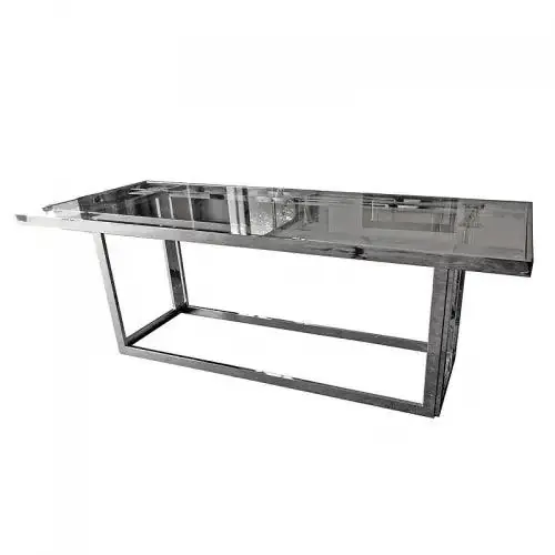 Hazenkamp Esszimmertisch Brandfort 220x90x77cm SILBER Klarglas Expressversand