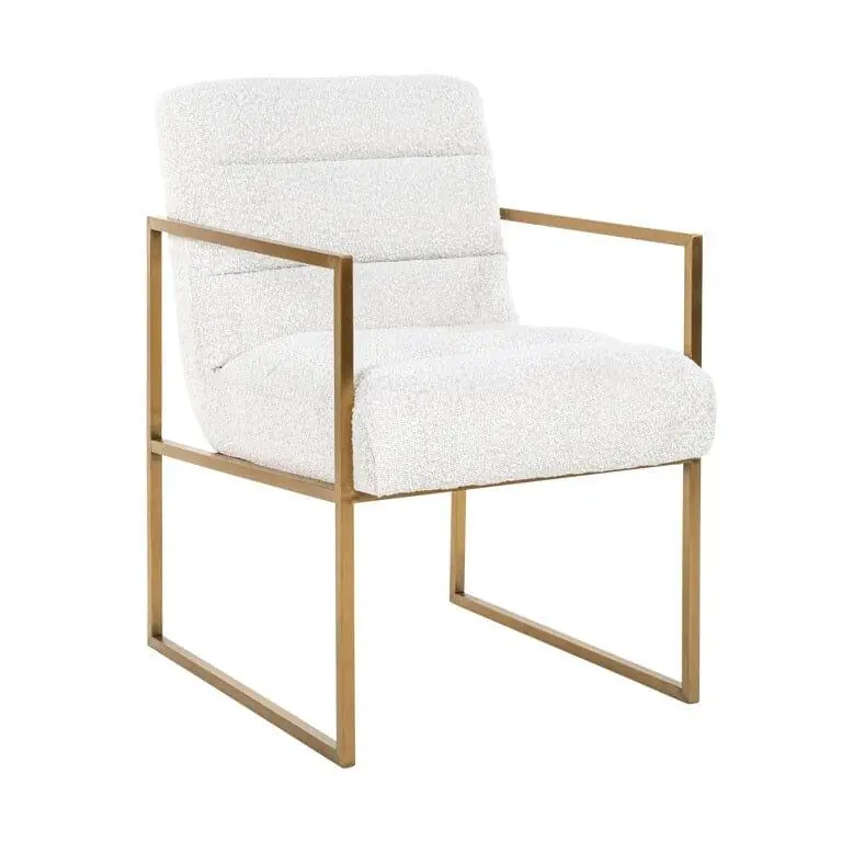 Neu Richmond Dining Chair Esszimmerstuhl White Bucle´ Samt Velvet