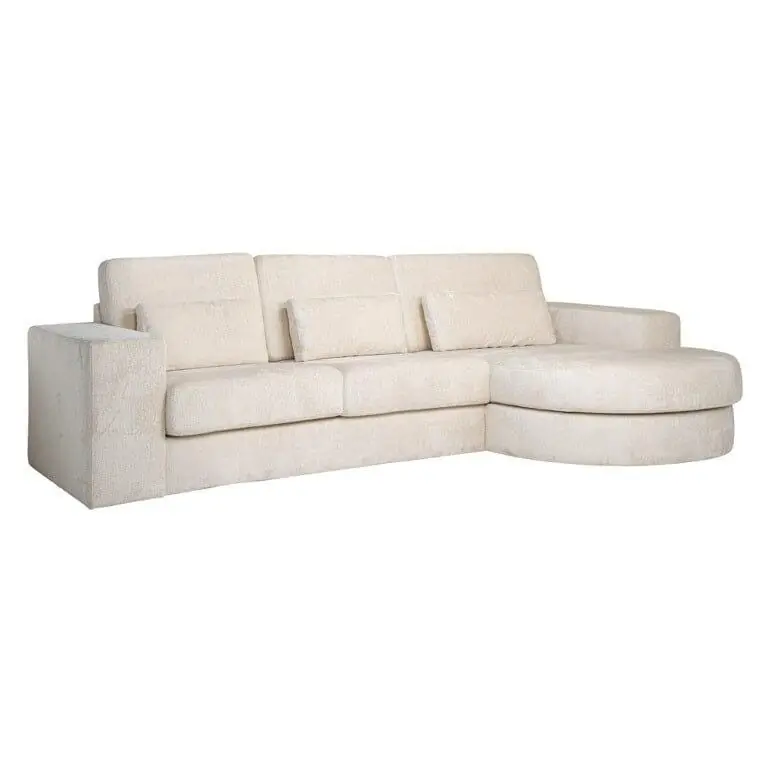 Richmond Interiors Sofa Couch Felix 2,5 seats + lounge rechts rund white chenille Meistverkauft
