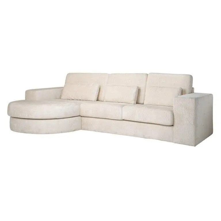 Beliebt Richmond Interiors Sofa Couch Felix 2,5 seats + lounge links rund white chenille