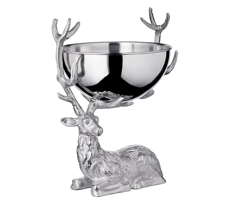 Edzard Champagner- Weinkühler Schale Obstschale Hirsch Silber Animal Collection Neu