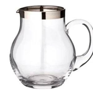Begrenztes Angebot Edzard Krug Olivia, mundgeblasenes Kristallglas mit Platinrand