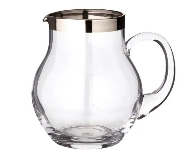 Begrenztes Angebot Edzard Krug Olivia, mundgeblasenes Kristallglas mit Platinrand