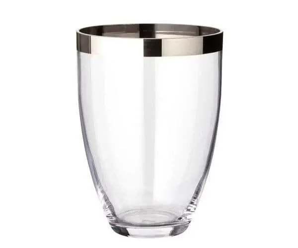 Super-Preis Edzard Vase Charlotte, mundgeblasenes Kristallglas mit Platinrand