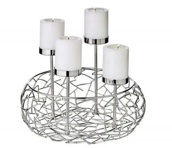 Edzard Adventskranz Milano Up (ø 30 cm), Edelstahl glänzend vernickelt Top-Angebot