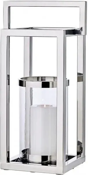 Super-Preis Edzard Laterne Manhattan (Höhe 58 cm) mit Griff, Edelstahl glänzend vernickelt