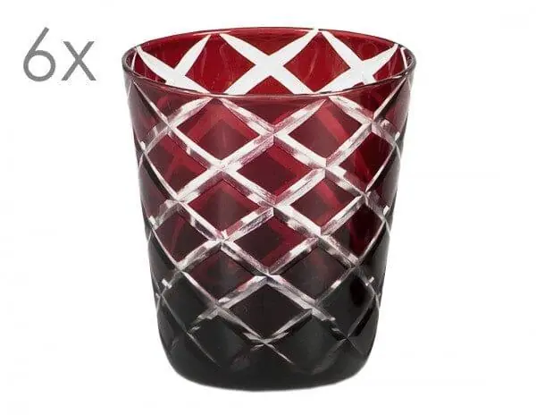 Edzard Dio 6er Set Kristallgläser, rot, handgeschliffenes Glas Jetzt Kaufen