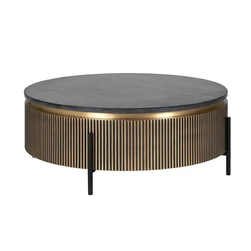 Billig Richmond Interiors Couchtisch Ironville Rund Coffee Table 90Ø (Gold)
