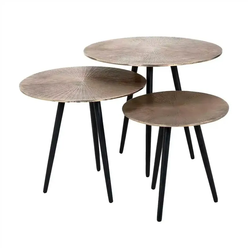 Kracherpreis Richmond Interiors Couchtisch Vittorio 3er set champagne gold