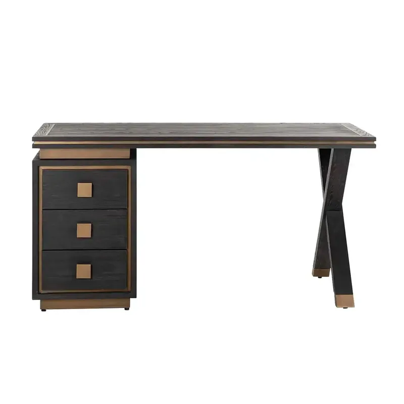 Begrenztes Angebot Richmond Interiors Schreibtisch Schreibtisch Hunter 3-Schubladen (Schwarz rustikal)