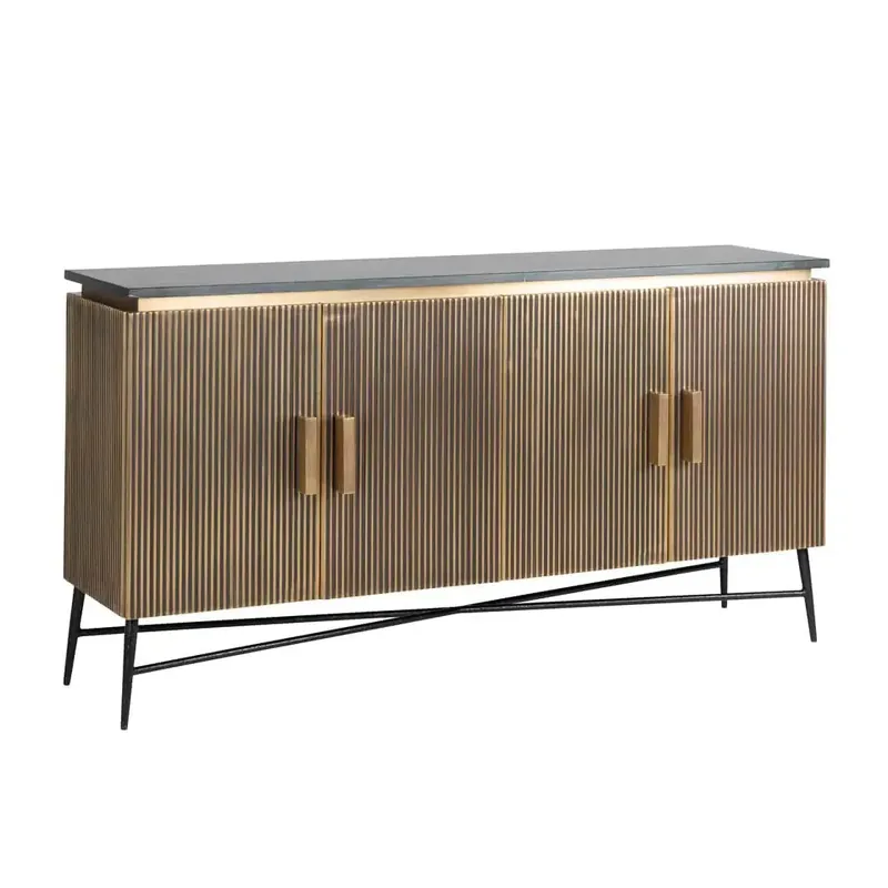 Günstig Richmond Interiors Sideboard Ironville 4-türig (Gold)