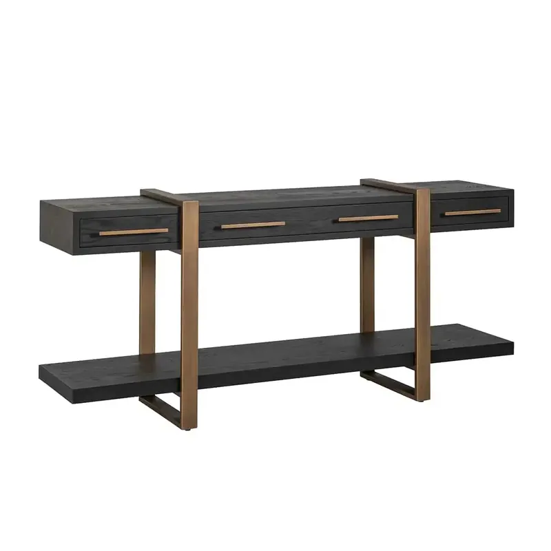 Sichere Zahlung Richmond Interiors Sideboard Anrichte Cambon 3-Schubladen (Dunkel coffee)