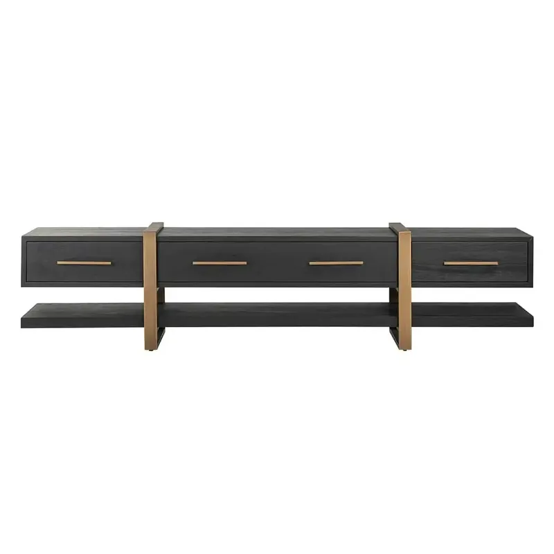 Heißes Angebot Richmond Interiors Sideboard TV Board Fernsehkommode TV-Anrichte Cambon 3-Schubladen(Dunkel coffee)