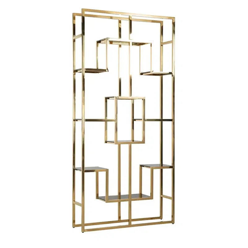 Highlight Richmond Interiors Magnus Bücherregal Regal Wandschrank (Gold)