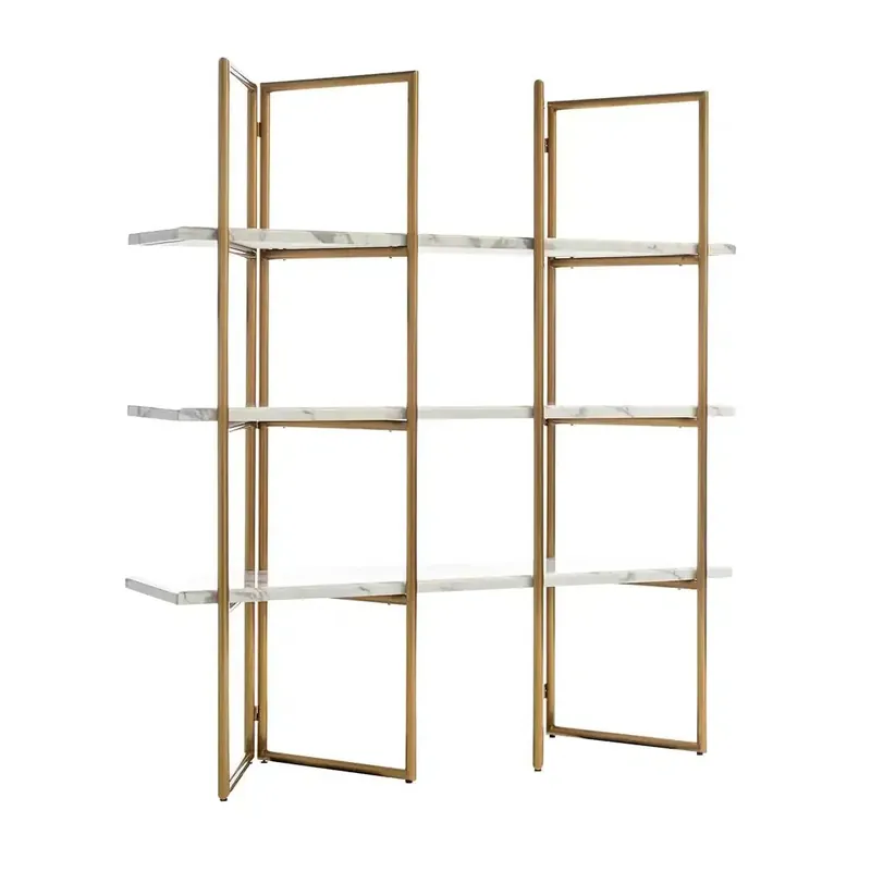 Richmond Interiors Bücherregal Lagrand gold mit 3 Einlegeböden (Gold) Neu