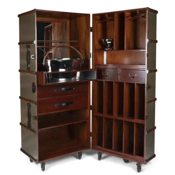Sichere Zahlung Authentic Models Barschrank Koffer Champagner Bar Weiß