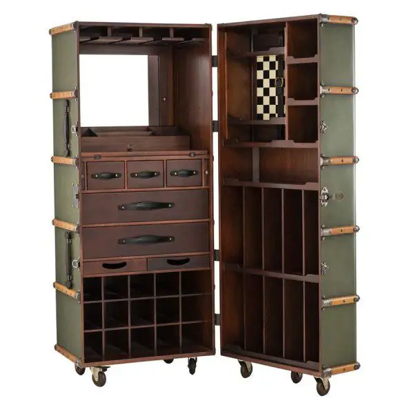 Authentic Models Barschrank Koffer Stateroom Field Green Geprüft
