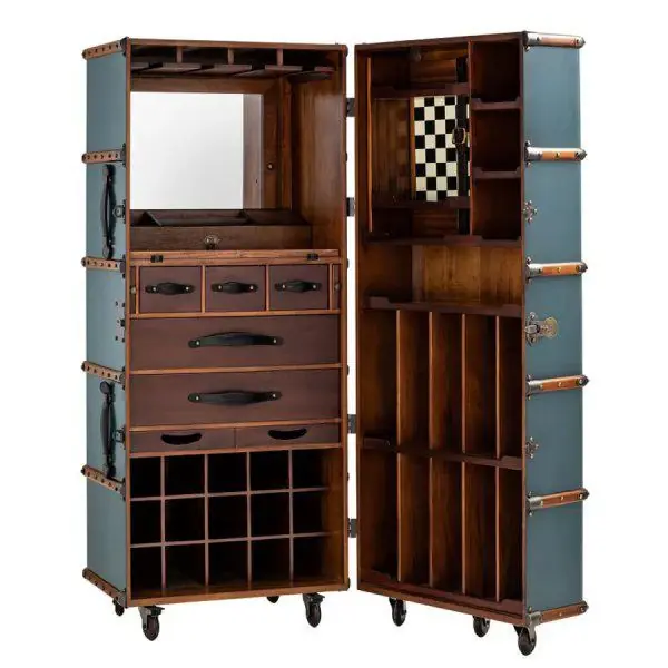 Beliebt Authentic Models Barschrank Koffer Stateroom Petrol Blau