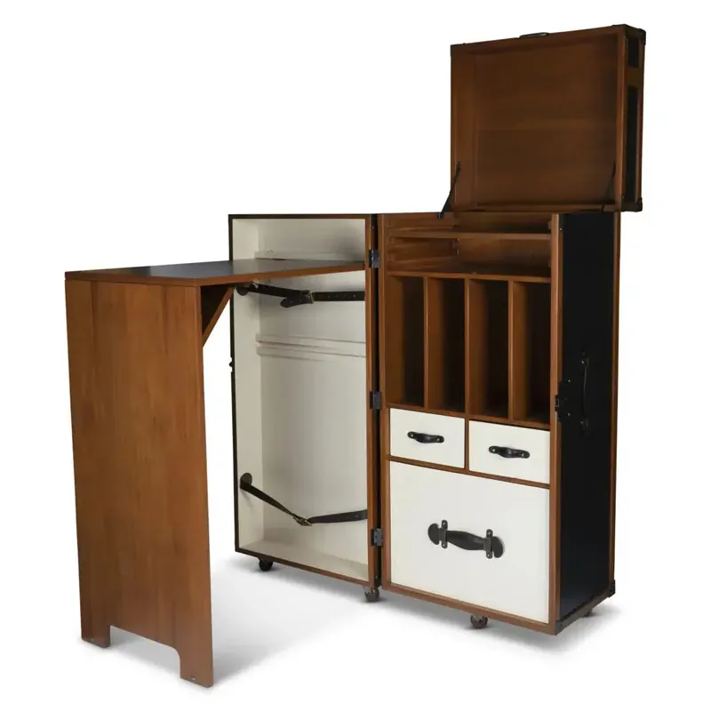 Authentic Models EXPLORER DESK TRUNK Schreibtisch Truhe Barschrank Letzte Chance