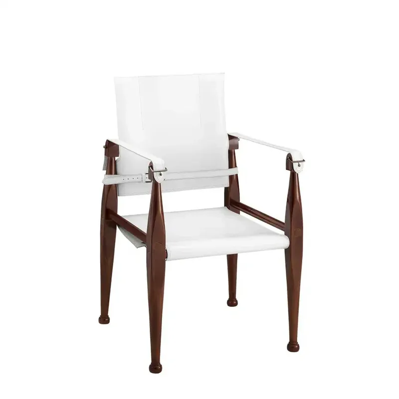 Authentic Models Bridle Leather Campaign Chair White Sichere Zahlung