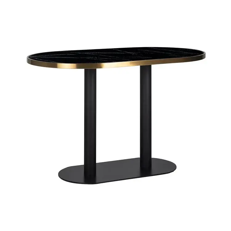 Abverkauf Richmond Interiors Esstisch Zenza oval (Black) / 70 cm x 120 cm x 105 cm