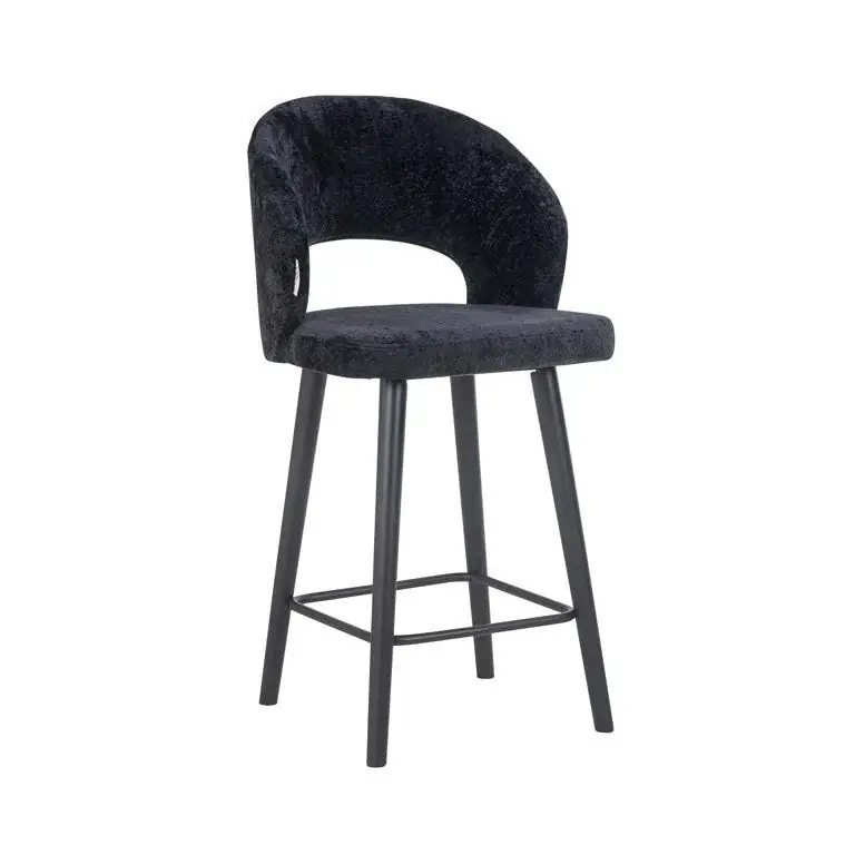 Richmond Interiors Barhocker Savoy black chenille Expressversand