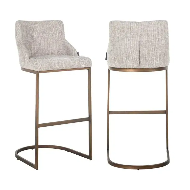Jetzt Kaufen Richmond Interiors Barstuhl Bolton natural renagade / brushed gold (Renegade Natural 01)