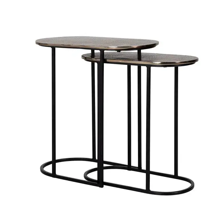 Top-Angebot Richmond Interiors Beistelltisch Chandon Set von 2 (Champagne gold)