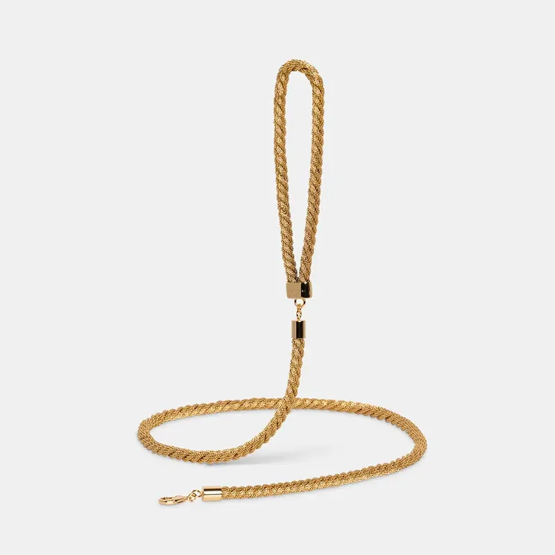 Meomari Grisi Gold Tone Dog Leash Hundeleine Gold Neue Ware