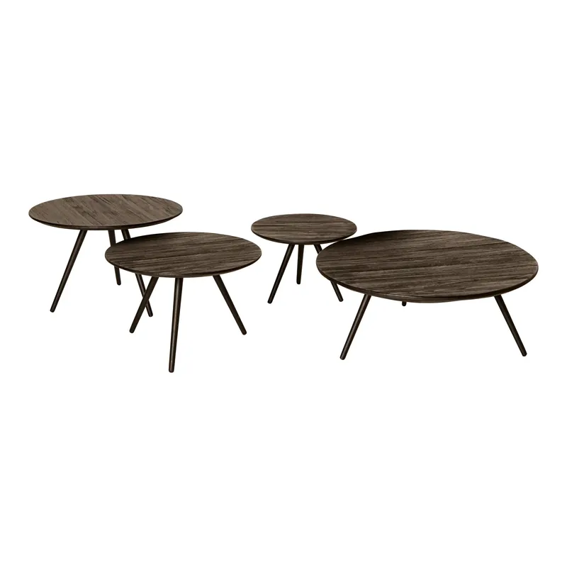 PTMD Thyrsa Schwarzer Couchtisch aus recyceltem Teakholz SV4 Letzte Chance
