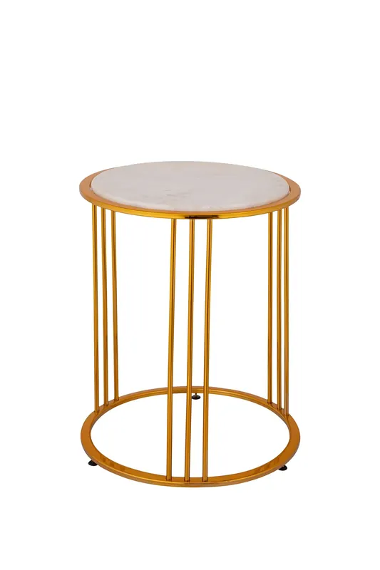 Finale Aktion PTMD Xamm Gold Marmor Eisen Beistelltisch rund