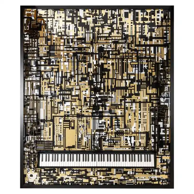 Sale Richmond Interiors Wall art Piano Wibi (Black/gold)