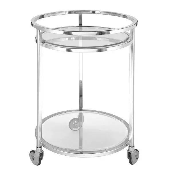 Fink Living Siena Barwagen Servierwagen Klar Ø 55 cm - Höhe 80 cm Schnäppchen
