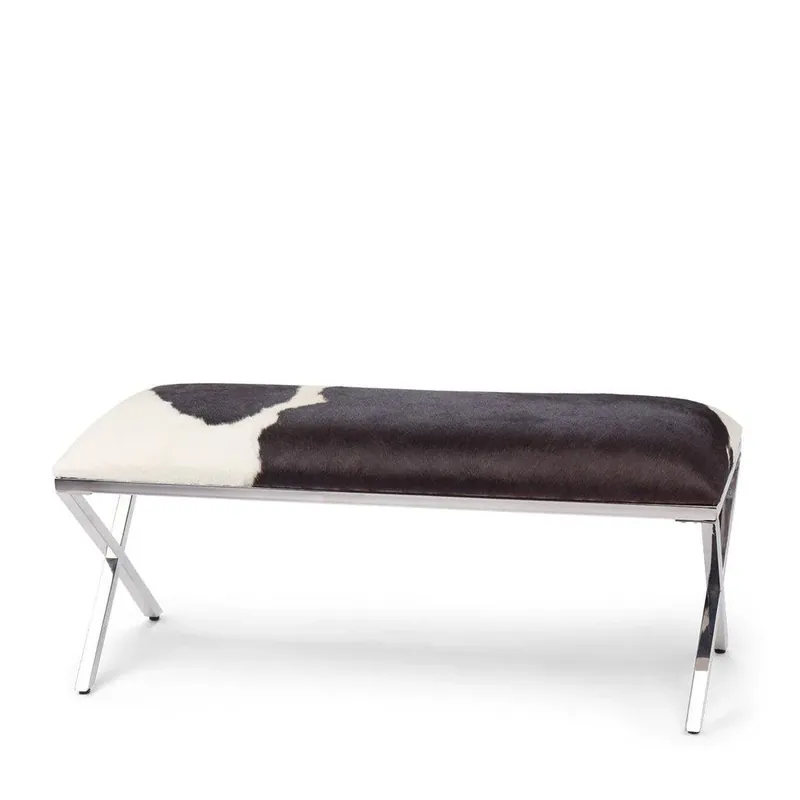 Natures Collection Natures Collection Kuhfellbank | Stahl | 110x42x45 cm Echt