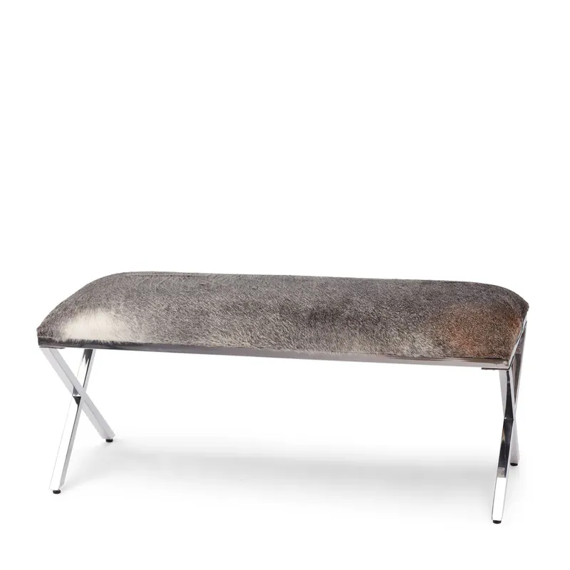 Sofort Bestellen Natures Collection Natures Collection Kuhfellbank | Stahl | 110x42x45 cm