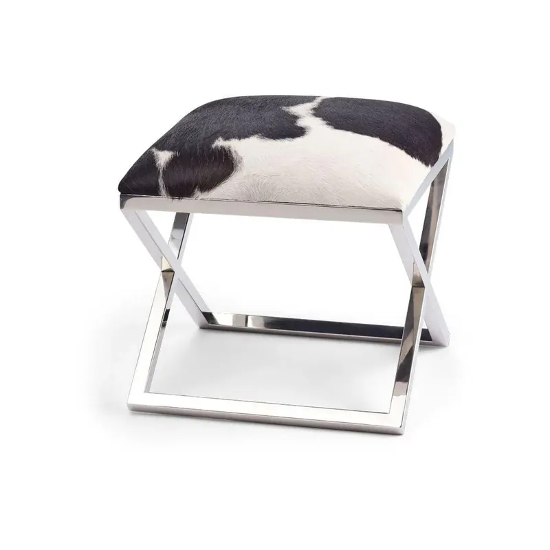 Natures Collection Natures Collection Kuhfellhocker | Stahl | 45x45x45 cm Markenware