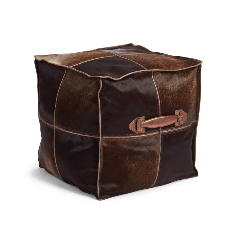 Natures Collection Hocker mit Griff | Brasilien | Kalbsleder | 45x45x45 cm Billig