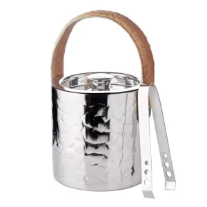 Wochenendangebot Edzard Eiseimer Capri (Höhe 17 cm), inkl. Deckel und Eiszange, gemustert, Edelstahl, hochglanzpoliert