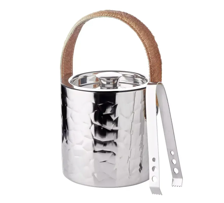 Wochenendangebot Edzard Eiseimer Capri (Höhe 17 cm), inkl. Deckel und Eiszange, gemustert, Edelstahl, hochglanzpoliert