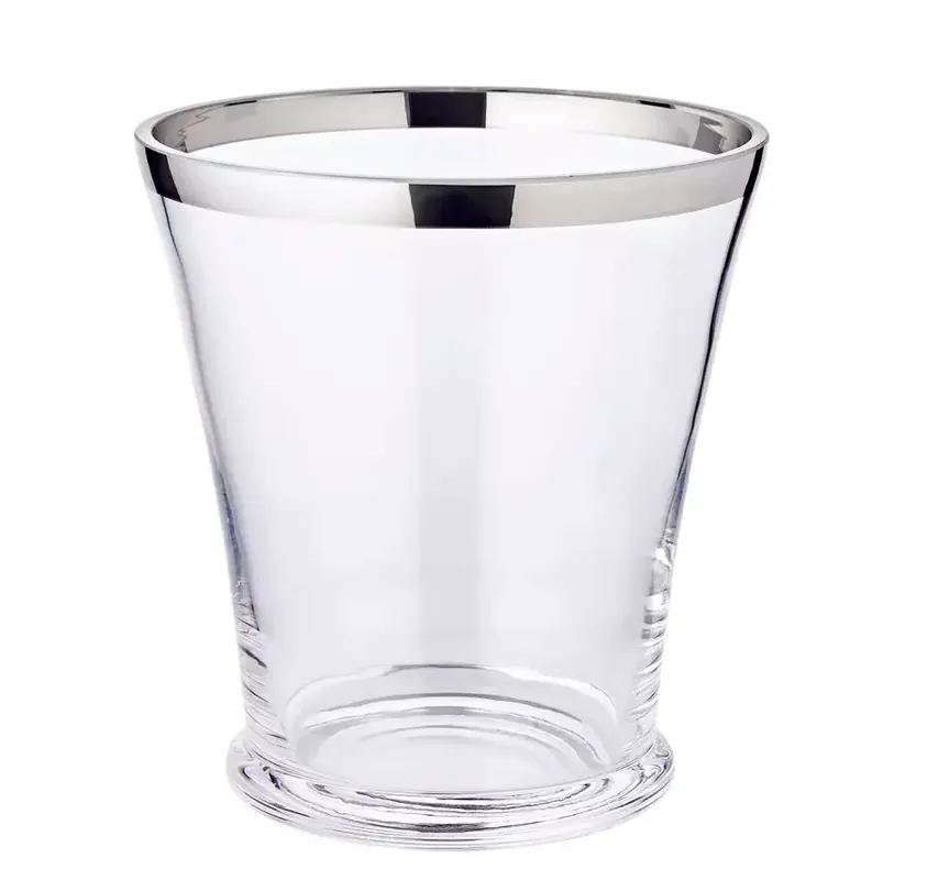 Edzard Flaschenkühler Reuben (Höhe 25 cm, Ø 19,5 cm), mundgeblasenes Kristallglas, Platinrand Direkt Vom Hersteller