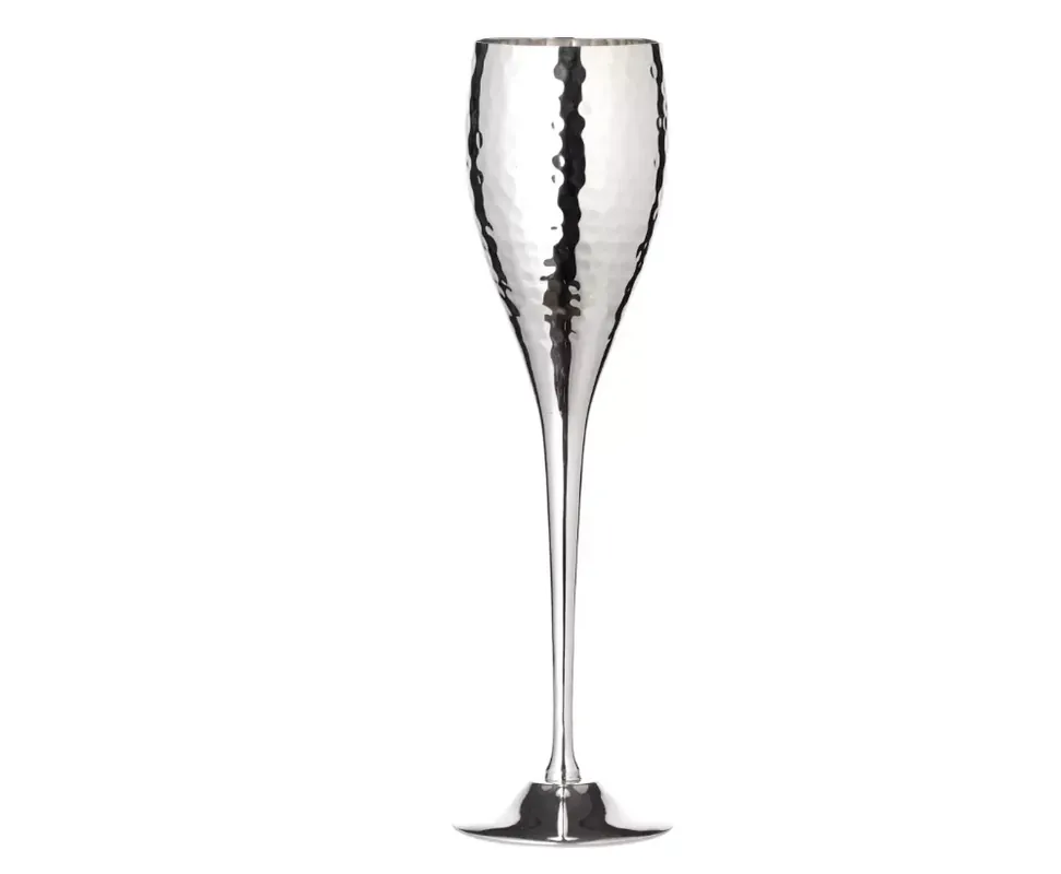 Edzard Sektkelch Dodo (Höhe 23 cm, Füllmenge 200 ml), gehämmert, edel versilbert Neue Ware