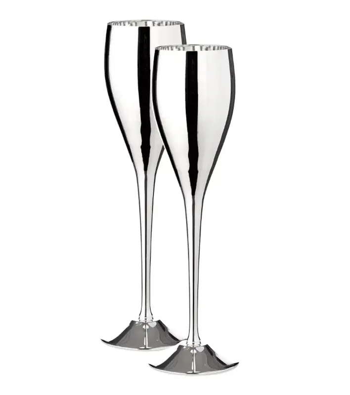 Edzard 2er-Set Sektkelch Dodo (Höhe 23 cm, Füllmenge 200 ml), glatt, edel versilbert Solange Der Vorrat Reicht