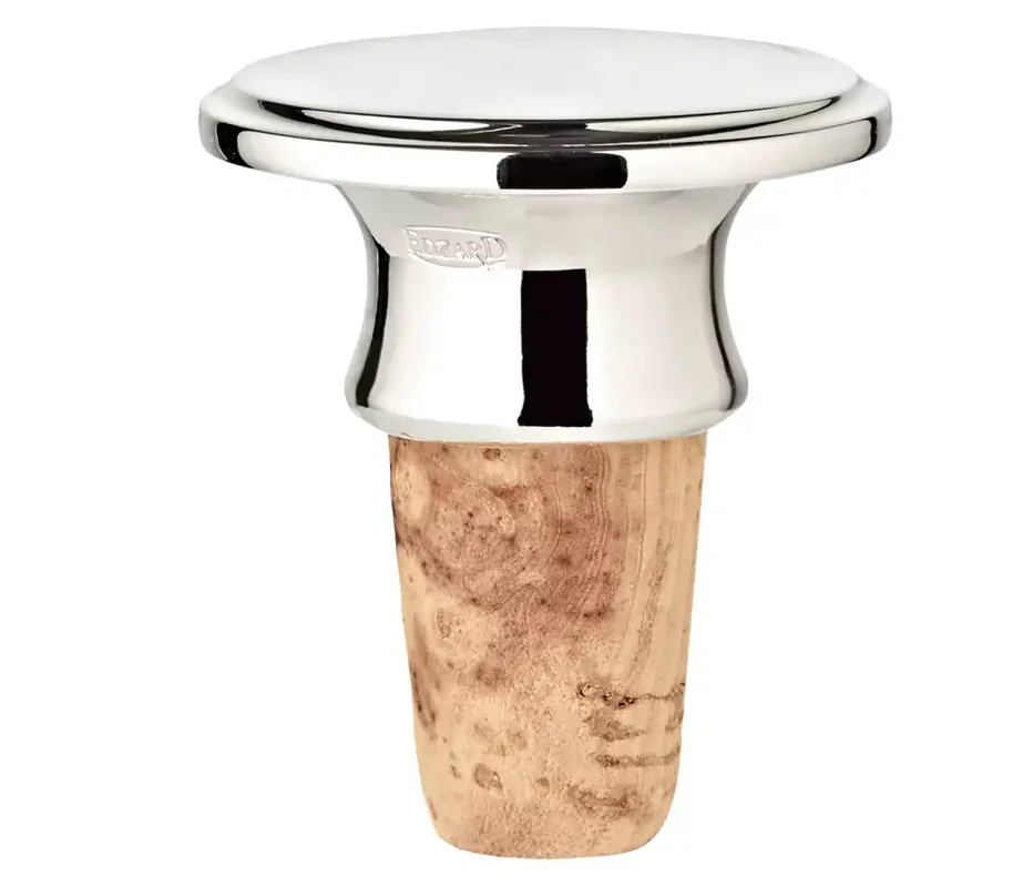 Neuheit Edzard Flaschenkorken Faden (Höhe 6 cm), Naturkork, edel versilbert, anlaufgeschützt